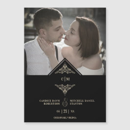 Black Golden Chic Lace Romantic Couple Wedding