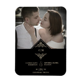 Black Golden Chic Snöre Romantic lite Bröllop Magnet