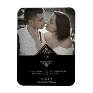 Black Golden Chic Snöre Romantic lite Bröllop Magnet