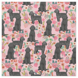 Black Golden Doodle vintage blommigt rosa Tyg