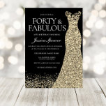 Black Golden Dress Womans 40:e födelsedagen Party Inbjudningar<br><div class="desc">Black Golden Dress Womans 40 Birthday Party - 30 och fantastiska variationer i inbjudan och matchande artiklar i vår butik</div>