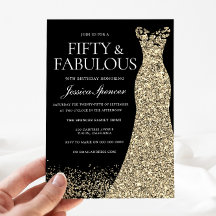 Black Golden Dress Womans 50:e Födelsedagsfesten