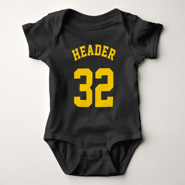 Black & Golden Gult Baby | Idrottsdesign T Shirt (Framsida)