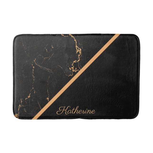 Black & Golden Marble Badrumsmatta (Framsidan)