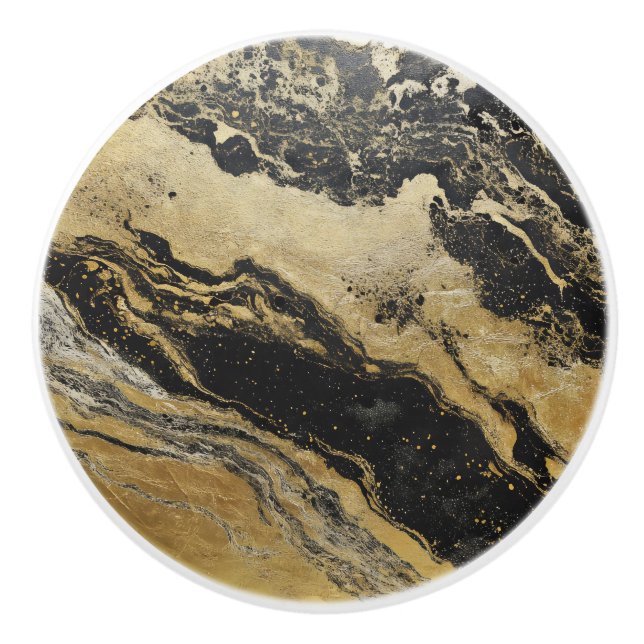 Black Golden Marble Mönster Knopp (Framsidan)