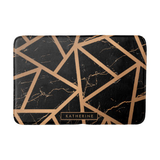 Black & Golden Marble Mosaic Badrumsmatta