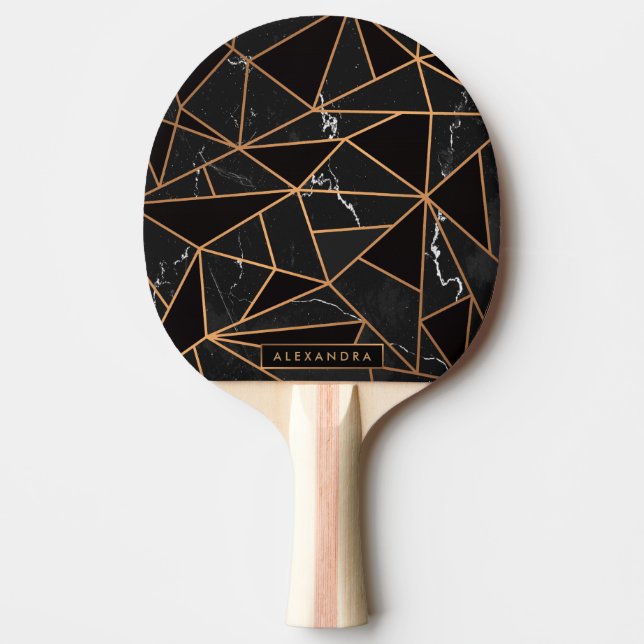 Black & Golden Marble Mosaic Pingisracket (Framsidan)
