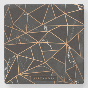 Black & Golden Marble Mosaic Stenunderlägg