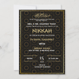 BLACK & GOLDEN MUSLIM WEDDING-INBJUDANDE INBJUDNINGAR