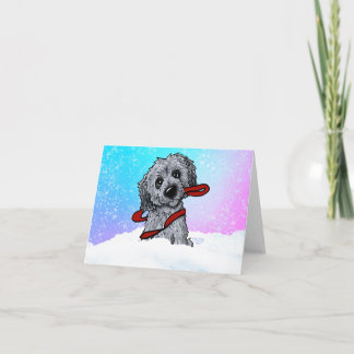 Black Goldendoodle DoodleMoji Kort