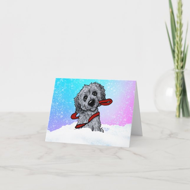 Black Goldendoodle DoodleMoji  Kort (Framsida)