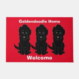 Black Goldendoodle Hund design Doormat