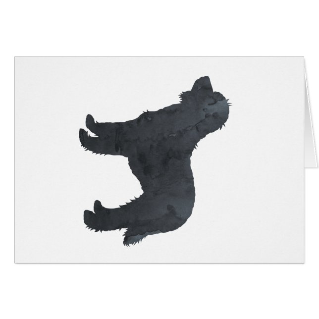 Black Goldendoodle/Labradoodle Artwork Hälsningskort (Framsidan Horizontal)