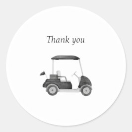 Black golf cart babydusch runt klistermärke