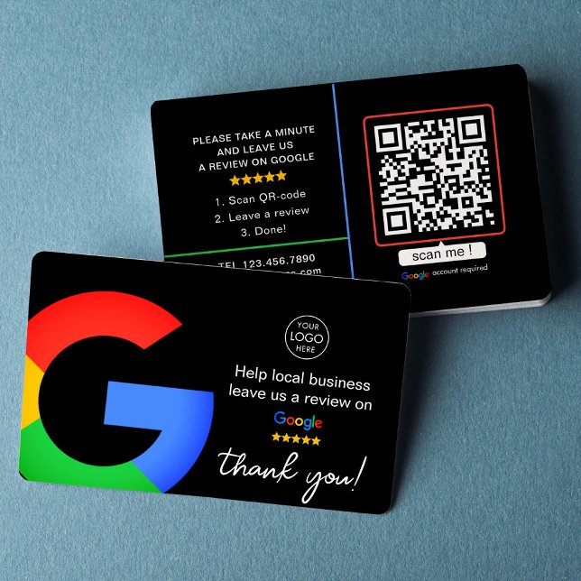 Black Google-recensioner | Business Review US QR-k Visitkort (Black Google Reviews | Business Review Us QR Code)