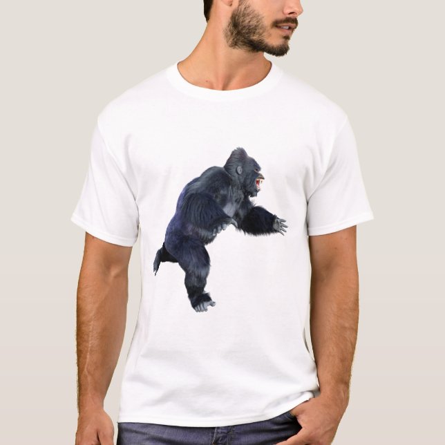 Black Gorilla Ape T Shirt (Framsida)