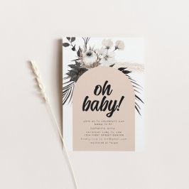 Black Goth Boho Baby Shower Party Inbjudan