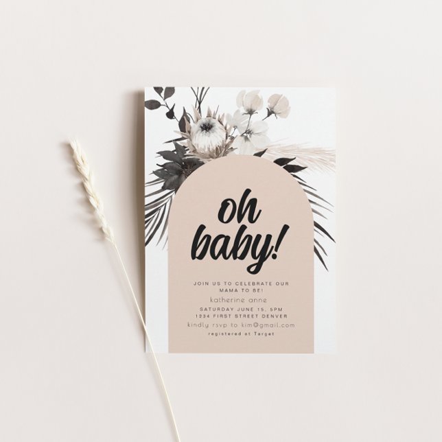 Black Goth Boho Baby Shower Party Inbjudan (Skapare uppladdad)