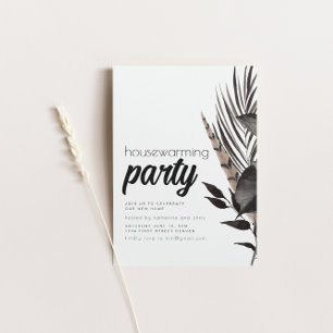 Black Goth Boho Houseuppvärmning Party Inbjudan
