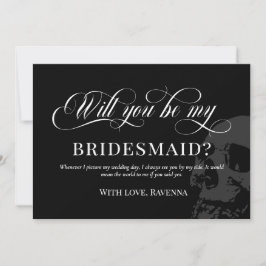 Black Goth Skull Bröllop blir min bridesmaid Inbjudningar