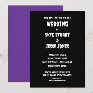 Black Goth Wedding-inbjudan Inbjudningar