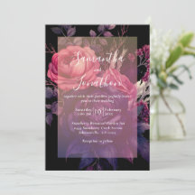 Black Gotham Blommigt Ro Overlay Bröllop