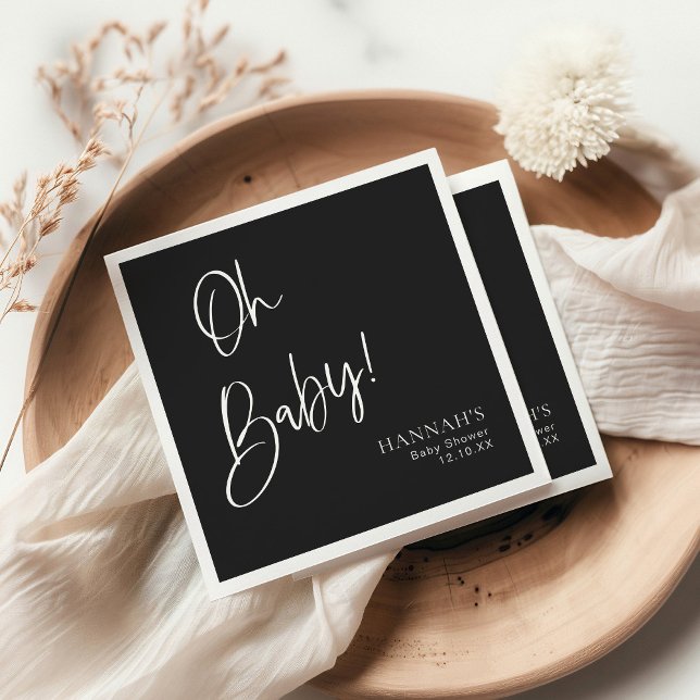 Black Gothic and Moody Halloween Baby Shower Pappersservett (Skapare uppladdad)