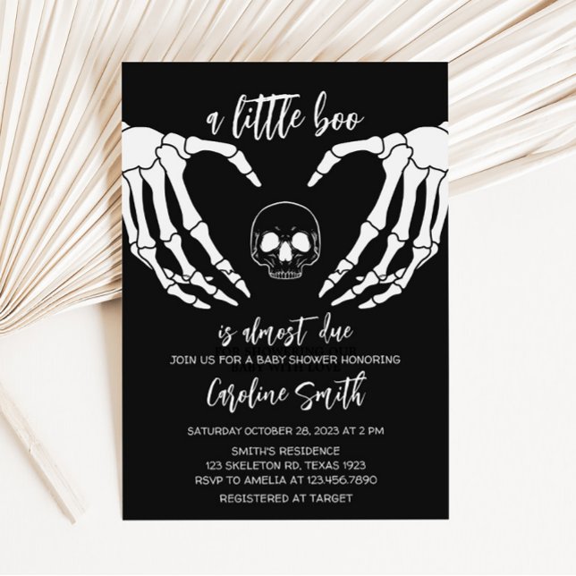 Black Gothic Baby Shower Inbjudningar (Skeleton Baby Shower Invitation)