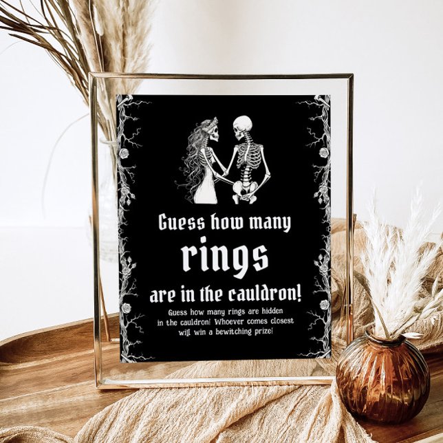 Black Gothic Halloween gissar hur många Ringar-spe Poster (Skapare uppladdad)