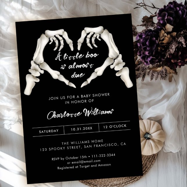 Black Gothic Kärlek Halloween Baby Shower-inbjudan Inbjudningar (Skapare uppladdad)