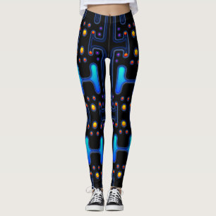 Black Gothic Space Girl Mechanical Android Robot Leggings