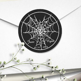 Black Gothic Spooky HalloWedding Runt Klistermärke