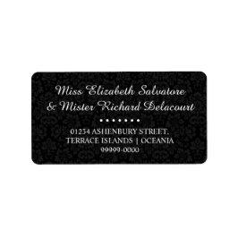 Black Gothic Victorian Damask Wedding Adress Adressetikett
