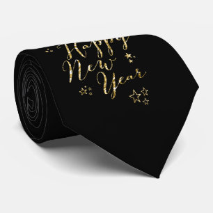 Black Gott nytt år Tie Gold Foil Slips