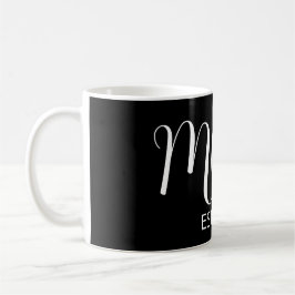 Black Graceful Big Script Established New Mom Gift Kaffemugg