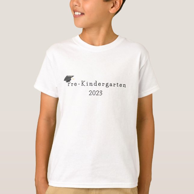 Black Grad Cap från Studenten före Kindergarten T Shirt (Framsida)