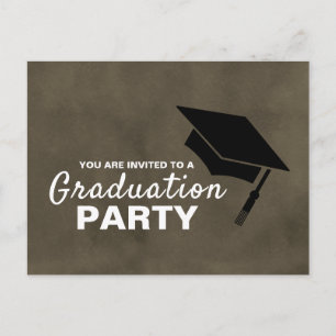 Black Grad Cap, inbjudan till Studentfest Vykort