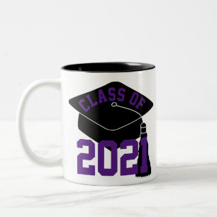 Black Grad Cap Lila Class of 2024 Två-Tonad Mugg