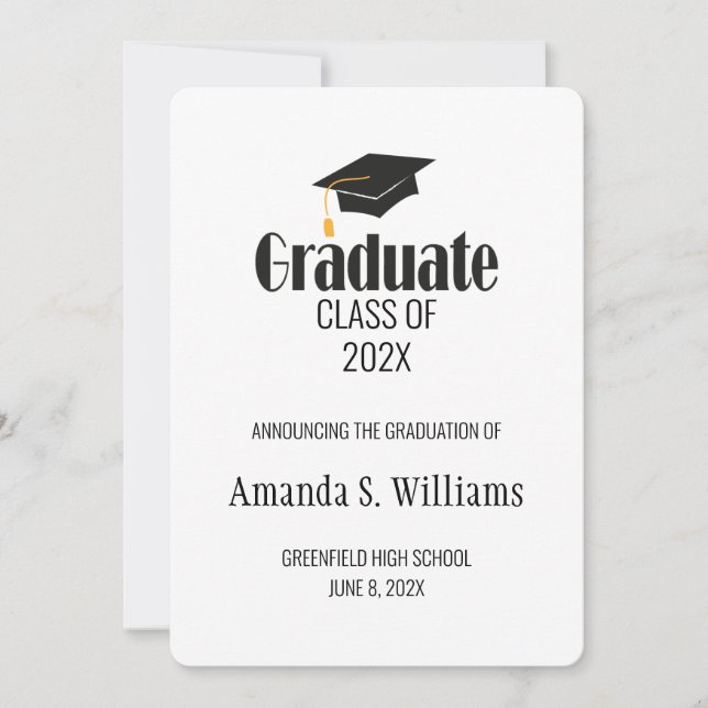 Black Grad Cap Studenten meddelande (Framsida)