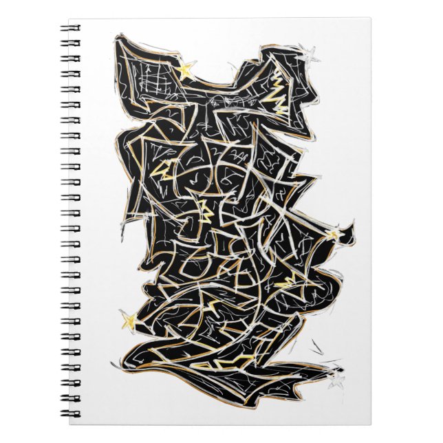 Black Graffiti Brev Notebook Anteckningsbok Med Spiral (Framsidan)