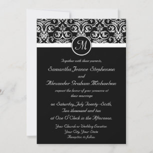 Black Grand Insignia Wedding-inbjudningar Inbjudningar