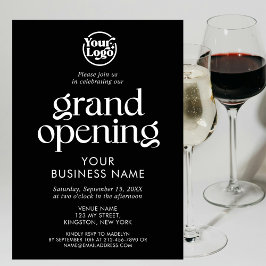 Black Grand Open Business Logotyp - minimalistisk Inbjudningar
