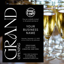 Black Grand Open Business Logotyp Modern