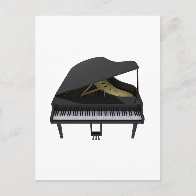 Black Grand Piano: 3D-modell: Vykort (Framsida)