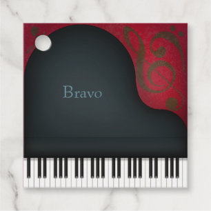 Black Grand Piano Elegant Music Tillfälle Anpassni Gåvor Etiketter