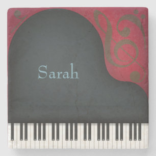 Black Grand Piano Performing Arts Personlig Stenunderlägg