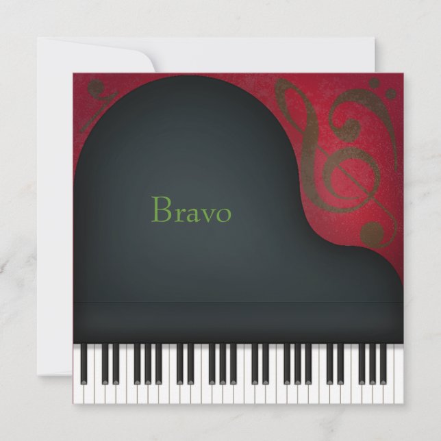 Black Grand Piano Personlig Anteckningskort (Framsida)