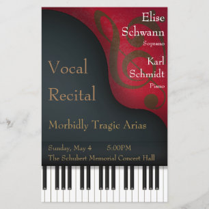 Black Grand Piano Vocal Skäl Poster & Program