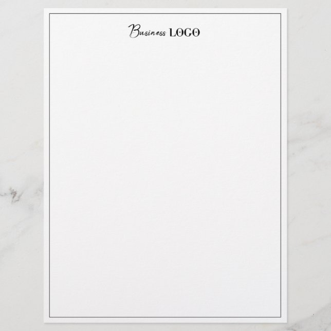 Black Gräns Business Logotyp Professionell Letterh Brevhuvud (Framsida)