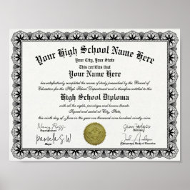 Black Gräns High School Diploma Replica Poster